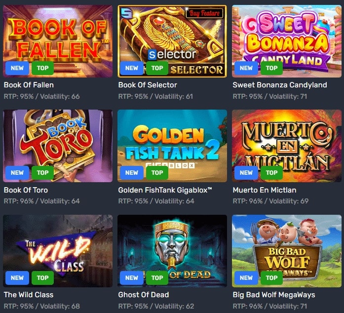 games at Brillx online casino