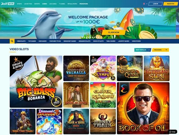 Interface do DolfWin Casino