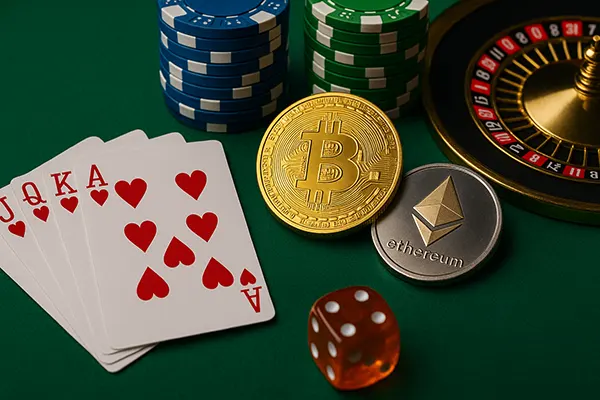 Gettoni e dadi crypto